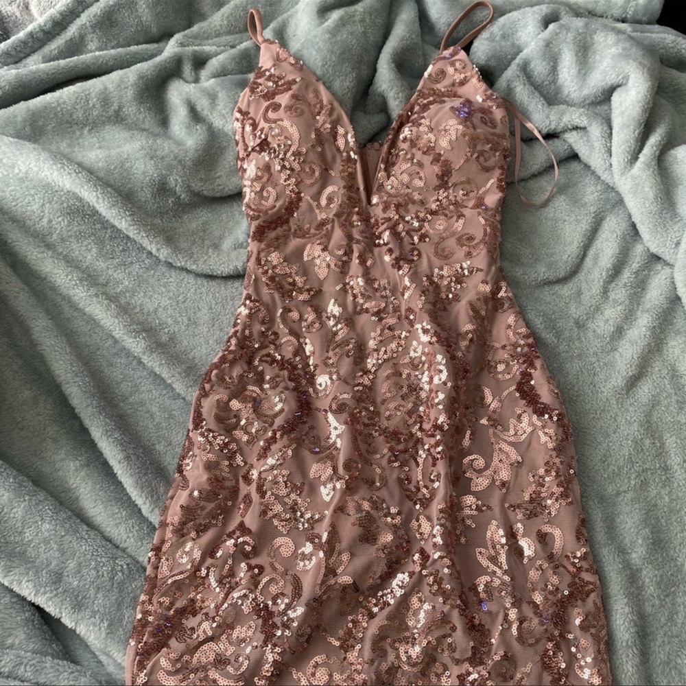 NWT Champagne Pink Sequin Dress